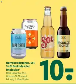 Coop 365 Nørrebro Bryghus, Sol, To Øl Brokilde eller Implosion tilbud