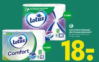 Coop 365 Lotus Comfort toiletpapir eller Premium køkkenrulle tilbud