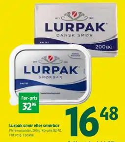 Coop 365 Lurpak smør eller smørbar tilbud