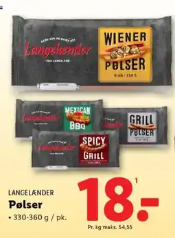 Lidl Langelænder Pølser tilbud