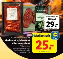 Lidl MEATGROUP/DANISH CROWN Marineret spidersteak eller snap steak tilbud