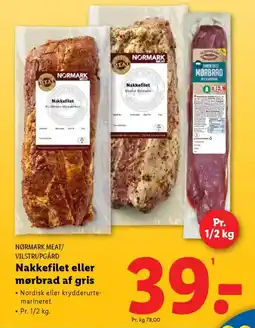 Lidl Nørmark meat/ Vilstrupgård Nakkefilet eller mørbrad af gris tilbud