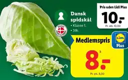 Lidl Dansk spidskål tilbud