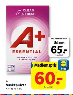 Lidl A+ Vaskepulver tilbud