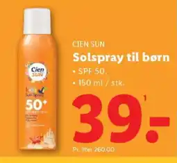 Lidl CIEN SUN Solspray til børn tilbud