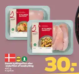 Netto Dansk kyllingefilet eller -inderfilet af landkylling tilbud