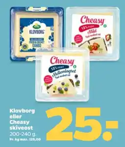 Netto Klovborg eller cheasy skiveost tilbud
