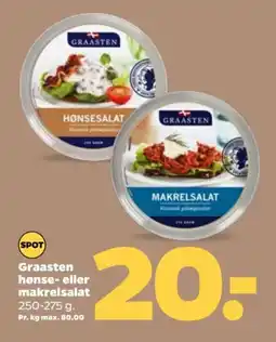 Netto GRAASTEN Hønse- eller makrelsalat tilbud