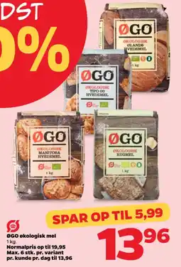 Netto ØGO Økologisk mel tilbud