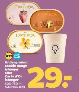Netto Underground cookie dough isbaeger eller carte d'or isbaeger tilbud