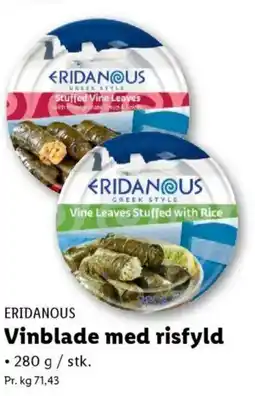 Lidl ERIDANOUS Vinblade med risfyld tilbud