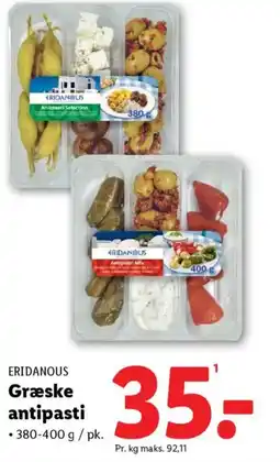 Lidl ERIDANOUS Græske antipasti tilbud