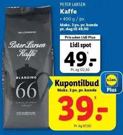 Lidl PETER LARSEN Kaffe tilbud