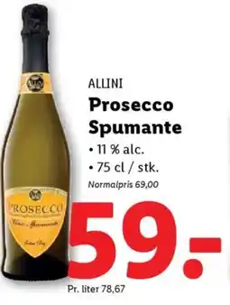 Lidl ALLINI Prosecco spumante tilbud
