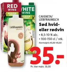 Lidl Sød hvid- eller rødvin tilbud