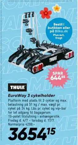 Bilka EuroWay 3 cykelholder tilbud