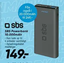 Bilka SBS Powerbank 10.000mAh tilbud