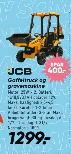 Bilka Gaffeltruck og gravemaskine tilbud