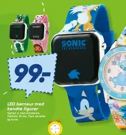 Bilka LED børneur med kendte figurer tilbud