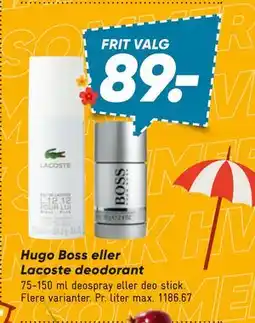 Bilka Hugo Boss eller Lacoste deodorant tilbud