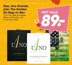 Bilka Star, Uno Grande eller The Golden Zin Bag-in-Box tilbud