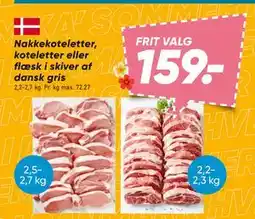 Bilka Nakkekoteletter, koteletter eller flæsk i skiver af dansk gris tilbud