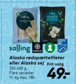Bilka Alaska rødspætte fileter eller Alaska sej tilbud