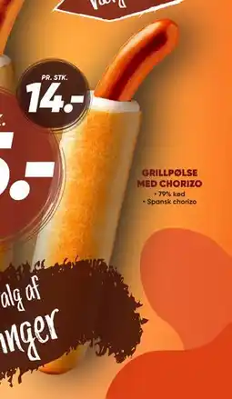 Bilka GRILLPØLSE MED CHORIZO tilbud