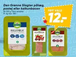 Bilka Den Grønne Slagter pålæg, postej eller kalkunbacon tilbud