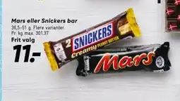 Bilka Mars eller Snickers bar tilbud