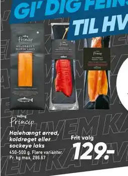 Bilka Halehængt ørred, koldrøget eller sockeye laks tilbud