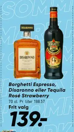 Bilka Borghetti Espresso, Disaronno eller Tequila Rosé Strawberry tilbud