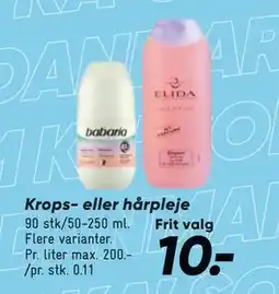 Bilka Krops- eller hårpleje tilbud