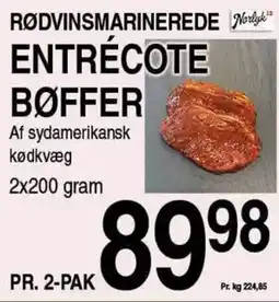 ABC Lavpris RØDVINSMARINEREDE ENTRÉCOTE BØFFER tilbud