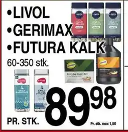 ABC Lavpris LIVOL •GERIMAX •FUTURA KALK tilbud