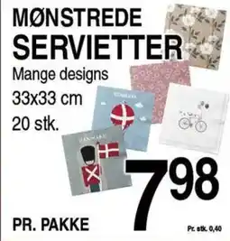 ABC Lavpris Mønstrede servietter tilbud