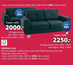 JYSK DAMHALE sofa tilbud