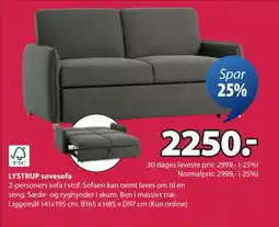 JYSK LYSTRUP sovesofa tilbud