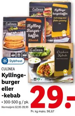 Lidl CULINEA Kylling Burger Eller Kebab tilbud