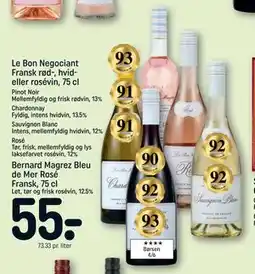 REMA 1000 Le Bon Negociant Fransk rød-, hvid- eller rosévin, 75 cl tilbud