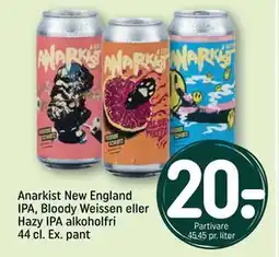 REMA 1000 Anarkist New England IPA, Bloody Weissen eller Hazy IPA alkoholfri 44 cl. Ex. pant tilbud