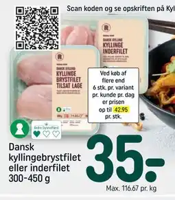 REMA 1000 Dansk kyllingebrystfilet eller inderfilet 300-450 g tilbud