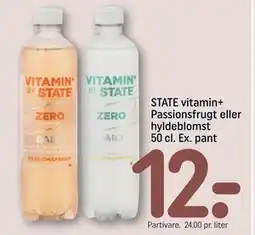 REMA 1000 STATE vitamin+ Passionsfrugt eller hyldeblomst 50 cl. Ex. pant tilbud