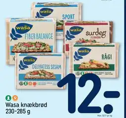 REMA 1000 Wasa knækbrød 230-285 g tilbud