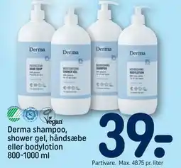 REMA 1000 Derma shampoo, shower gel, håndsæbe eller bodylotion 800-1000 ml tilbud