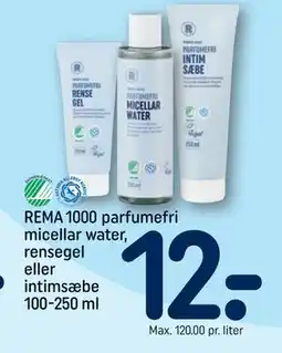 REMA 1000 REMA 1000 parfumefri micellar water, rensegel eller intimsæbe 100-250 ml tilbud