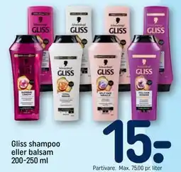REMA 1000 Gliss shampoo eller balsam 200-250 ml tilbud