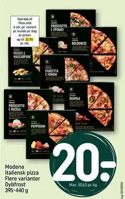 REMA 1000 Modena italiensk pizza Flere varianter Dybfrost 395-440 g tilbud