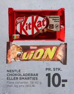 MENY NESTLÉ CHOKOLADEBAR ELLER SMARTIES tilbud