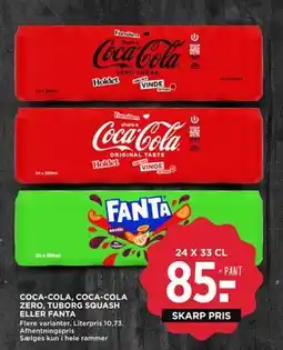 MENY COCA-COLA, COCA-COLA ZERO, TUBORG SQUASH ELLER FANTA tilbud